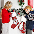 Miniatyrbild 5 av 5: Julstrumpor 2 st 18 tum, för familjesemester juldekorationer