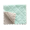 Miniatyrbillede 1 af 2: Flerfarvede mikrofiber rengøring tykke bløde viskestykker håndklæde til køkken (Grøn Grå)