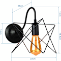 Miniatyrbillede 4 af 4: E27 Industri Væglampe Sort Væglampe Kreativ Metal Geometrisk Væglampe Lampeskærm
