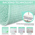 Miniatyrbillede 4 af 5: Badeværelsesmåtte med skridsikker bund, chenille mikrofiber gulvtæppe, blød, maskinvaskbar, absorberende til brusebad, toilet 40 x 60 cm (lys cyan)