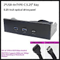 Pikkukuva 3 / 5: USB-etupaneeli PC:lle, 2 porttia USB 3.2 GEN1 5 Gbps + 1 portti TYPE-C 10 Gbps/20 Gbps -keskitin pöytäkoneen 5,25 tuuman levykeasemaan