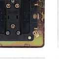 Miniatyrbilde 2 av 4: Knappepanel Bryter Imitasjon Gullfarge Dobbel Kontroll Rustfritt Stål Panel Vegg Trykknapp Bryter AC250V