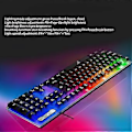 Miniatyrbild 2 av 5: USB Mekanisk Känsla Gaming Tangentbord Flytande U-formade Tangenter Trådbundet Tangentbord för Windows Gaming PC (104 Tangenter, Svart)