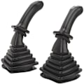 Miniatyrbilde 5 av 5: 2 stk 3-knapps gravemaskin joystickhåndtak med støvdeksel erstatning for Doosan DH DX150 215 225 300 370-9C