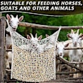 Miniatyrbilde 3 av 5: 2 stk. Slow Feed Høynett Høyforer Høyposer for Hester Geit Stall Henger Hestefôringsutstyr (Hvit, 89 x 79 cm)