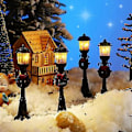 Miniatyrbilde 2 av 5: 4 stk. Mini Julelyktstolpe Toglampe For DIY Dukkehuslandsby