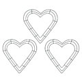 Miniatyrbilde 1 av 5: 3 Pakning Hjerte Metallkrans 30 cm Hjerteformet Trådkransramme For Hjem Bryllup Valentinsdag D