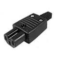 Miniatyrbillede 2 af 2: Sort Iec320 C15 Hun Udgang Stik Strømadapter Konnektor Ac 250v 10a