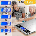 Miniatyrbilde 2 av 4: Digital kjøkkenvekt for mat, 10 kg vekt Multifunksjonell vekt måler i gram og unser for matlaging og baking, 1g/0,1oz presis gradering, rustfritt stål