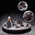 Miniatyrbillede 2 af 3: Lushan Yunhai Tilbageflow Røgelse Brænder Kreative Ornamenter Nye Alpine Flydende Vand Aromaterapi Brænder Keramik
