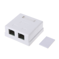 Pikkukuva 1 / 5: 2-porttinen Cat6-seinäliitin RJ45-liitäntäadapteri, 2-porttinen RJ45-liitäntälaatikko