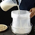 Miniatyrbild 2 av 5: Sojamjölk Vinfilterpåse Nötmjölkspåse Yoghurtfilter Nät Mesh Kök Mat Återanvändbara Nylonfilterpåsar Sil L