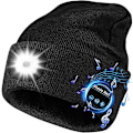 Pikkukuva 1 / 5: Musiikkipipo valolla, unisex-ladattava led-pipo kuulokkeilla lämmin neulottu pipo, bluetooth-pipo otsavalolla