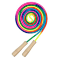 Miniatyrbillede 1 af 4: Langt sjippetov til børn, 1 pakke Double Dutch sjippetov med træhåndtag, Multiplayer regnbue sjippetov til udendørs sjov, skoleidræt, fest G