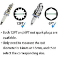 Miniatyrbillede 4 af 5: Magnetisk Universal Led Spark Plug Nøgle, Tyndvægget 12 Kant 3/8 Tommer Cr-v Drejelig Tændrørsfatning, Tændrørstrækker, Tændrørsfjernelsesværktøj (14