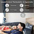 Miniatyrbild 2 av 5: 10 cm Inomhus Utomhus Termometer Med Luftfuktighetstermometer Inomhus Och Utomhus Lufttemperaturmätare Luftkonditionering Luftfuktighetstermometer Mätare Indikator