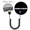 Miniatyrbild 2 av 5: USB 3.1 Typ C Hane till USB 2.0 Hane Spiralkabel Laddningsförlängningskabel