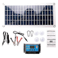 Miniatyrbillede 1 af 5: 30W Fleksibelt Solpanel Solceller til Bil RV Båd Hjem Tag Van Camping Solcellebatteri, 10A Solcellecontroller Modul