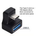 Miniatyrbillede 2 af 5: Usb C til Usb3.0 Adapter Usb3.0 (hun) Til Usb Otg Konverter 180 Albue