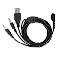 Miniatyrbilde 3 av 5: Hodetelefonkabel 3 i 1 Plugger Erstatning Gaming Headset Ledning med Lys for Steelseries Arctis 3 5 7 Pro 2 meter