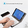 Miniatyrbilde 4 av 5: 10 tommers trådløst Bluetooth-tastatur med stativ PU-skinnveske for Windows Android og IOS Gull