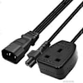 Miniatyrbillede 4 af 5: Y-splitter Strømkabel C14 til C5+UK13A Konnektor Adapter Ledning Strømledning