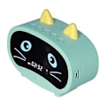 Miniatyrbild 4 av 5: Mini Tecknad Högtalare Multifunktionell Söt Kattöra Design Smart Set Dubbla Väckarklockor för Sovrum Kontor Grön