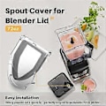 Miniatyrbillede 3 af 5: 2 stk. Blender Låg Udskiftning til, Tud Dæksel Blender Top Dele til Låsende Låg 72oz Kande BL610 BN701