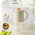 Miniatyrbillede 3 af 5: Bærbar glaskande med låg, køkkenkaffekande med håndtag, kaffe-tekedel, kaffe-tesæt, 1800 ml, lysegrøn