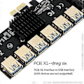 Pikkukuva 2 / 4: PCI-E X1 1 - 6 USB 3.0 -laajennuskortti X4 X8 X16 -näytönohjainnousuputkelle