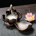 Miniatyrbillede 4 af 5: Elegant Lotus Røgelsesbrænder Holder Keramisk Røgelseskar Håndværk Aromaterapi til Boligindretning Kontor A