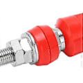 Miniatyrbild 2 av 4: Terminal Multipurpose 4mm Mässing Platt Lock M8 100A Högströmsplint med JackRed