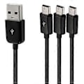 Miniatyrbillede 4 af 5: USB2.0 Type-A Han til 3 Mini USB Han 5pin Data Oplader Kabel 480Mbp Synkroniserings Strømkabel Splitter 3 i 1 1M