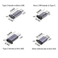 Miniatyrbild 4 av 5: Usb-C till Micro USB Mini USB Adapter Typ-C Hona Till Micro Usb Hane Konverterare