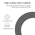 Miniatyrbilde 3 av 5: Usb C Lightning-kabel 1m, nylonladekabel med strømforsyning for rask lading for iPhone 11/11 Pro / 11 Pro Max / Xr / Xs Max / Xs / X /