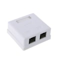 Miniatyrbilde 4 av 5: 2-port Cat6 Inline Rj45 Veggkobler Jack Adapter 2 Porter Rj45 Koblingsboks