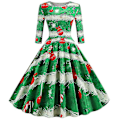 Pikkukuva 1 / 4: Naisten jouluaiheinen retro-rockabilly-swing-mekko, juhla- ja midihame