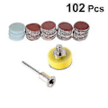 Miniatyrbild 2 av 3: 100 st 25 mm (1 tum) Slippappersrondeller Kit för Borrmaskin Slipmaskin Roterande Verktyg med Stödplatta Inkluderar 100-3000 Korn Sandpapper