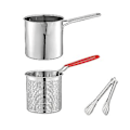 Miniatyrbilde 1 av 5: Fritegryte med kurv, tang, rustfritt stål, for pommes frites