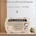 Miniatyrbilde 2 av 5: FM AM SW Radio Solcellelading Nødradio Mottaker Håndsveiv Bluetooth 5.2 Støtte TF USB Svart