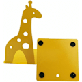 Miniatyrbillede 5 af 5: Girafformede jernbogstøtter skridsikre 21 cm bogstøtter til børn, bibliotek, skole, kontor, hjem (gul-Fei Yu)