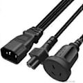 Miniatyrbillede 2 af 5: Y-splitter Adapterledning IEC320 C14 Hanstik til C5+AU 3-huls Hunstik Strømkabel