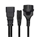 Miniatyrbillede 5 af 5: 1 stk. IEC C20 Han til C7 + EU4.8MM Hun Splitter Adapter Kabel Ledning C20 Splitter