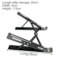 Miniatyrbillede 2 af 5: Bærbar computer stand, foldbar og justerbar ABS bærbar computer stand til tablet computer, ergonomisk bærbar computer stand stabil og solid sort