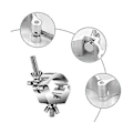 Miniatyrbillede 4 af 5: 4-pak Sta S Legerings Truss, Til Rør / Rør Udv. Diameter 28mm-36mm Til Par S S