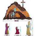 Miniatyrbild 2 av 5: Påsk Uppståndelse Scen Set Ornament Påsk Trädekorationer Religiösa Vår Kristna Kors Hem Figurin Påskpyssel