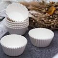 Pikkukuva 5 / 5: 400 kpl Cupcake-vuokia, valkoinen, vakiokoko, hajuton, elintarvikelaatuinen ja rasvankestävä paperi leivontaan.