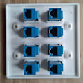 Miniatyrbilde 3 av 5: Ethernet Veggplate 8 Port - Dobbel Gang Cat6 Rj45 Keystone Jack Nettverkskabel Frontplate Hunn Til