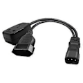 Miniatyrbillede 1 af 5: IEC320-C14 Han til UK 13A+EU4.0mm Hun Strømforsynings Konverter Kabelledning