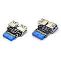 Miniatyrbillede 2 af 2: USB3.0 19/20 Pin til Dobbelt USB3.0 Mini Adapter til Computer Extender USB3.0